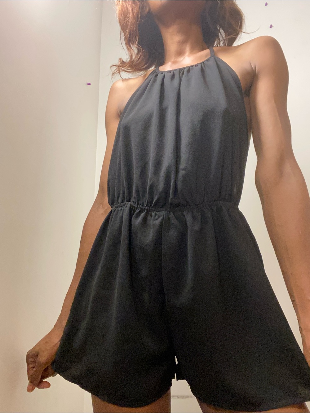 Sexy Black Backless Halter Romper - Picture 6 of 12